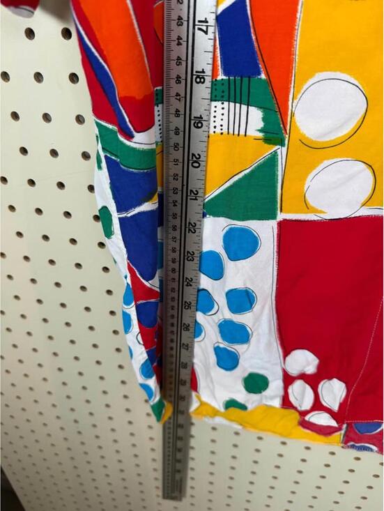 Vintage  Colourful Abstract Polka Dot Blouse Womens Size 12 - Picture 3 of 4